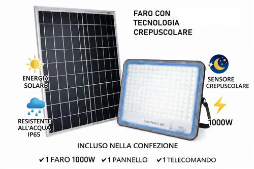 Faro solare 1000w led esterno - 1000w,