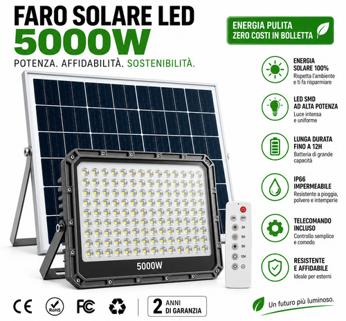 Faro solare led 5000w - faro, 320