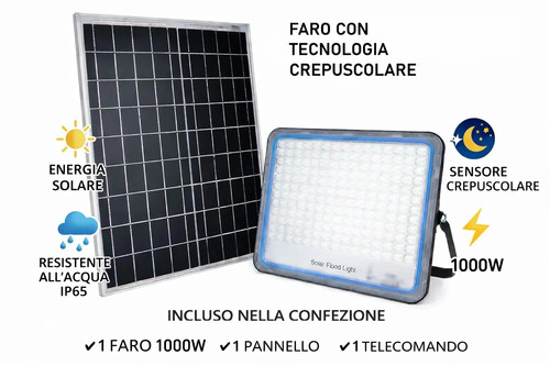 Faro solare 1000w led esterno - faro,